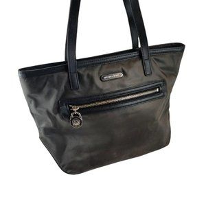 Michael Kors Medium Grey Canvas Tote Shoulder Bag